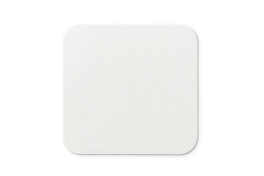 White square coaster or beverage mat with rounded corners, perfect for branding mockup on transparent background