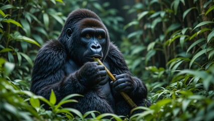 Obraz premium Mountain Gorilla in Jungle