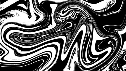 A mesmerizing abstract texture resembling swirling liquid metal, High-resolution black and white abstract design with dynamic fluid swirls.