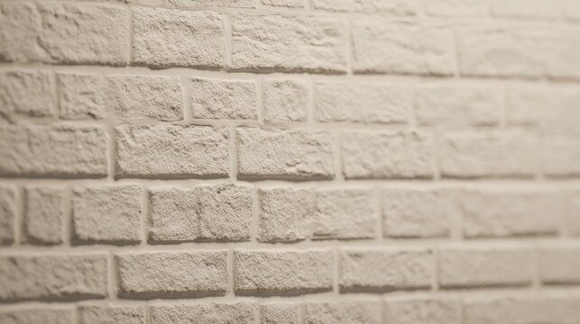 Symmetrical Brick Wall Texture in High Resolution: Intricate Details on Soft Blurred Neutral Background