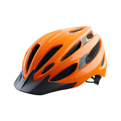 Bright Orange Bicycle Helmet with Black Accents for Safety and Comfort while Cycling in Urban Environments