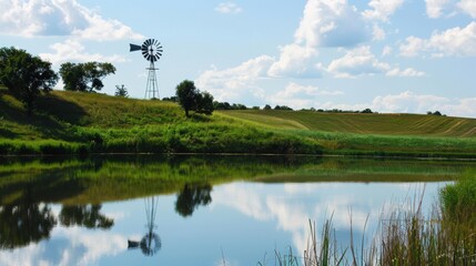 Tranquil Rural Landscapes: Lakes, Rivers & Ponds with Reflections, Green Forests and Blue Skies