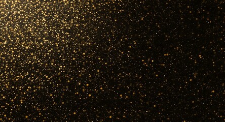 Elegant Golden Glitter Texture on Black Background