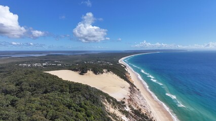 Aerial photo of Rainbow Beach Queensland, Australia