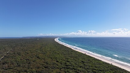 Aerial photo of Rainbow Beach Queensland, Australia