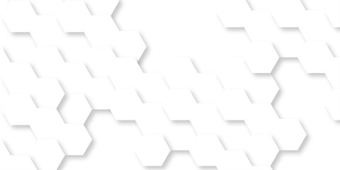 Futuristic abstract emboss white hexagon pattern vector design. Hexagon concept design abstract cube business technology background.	
