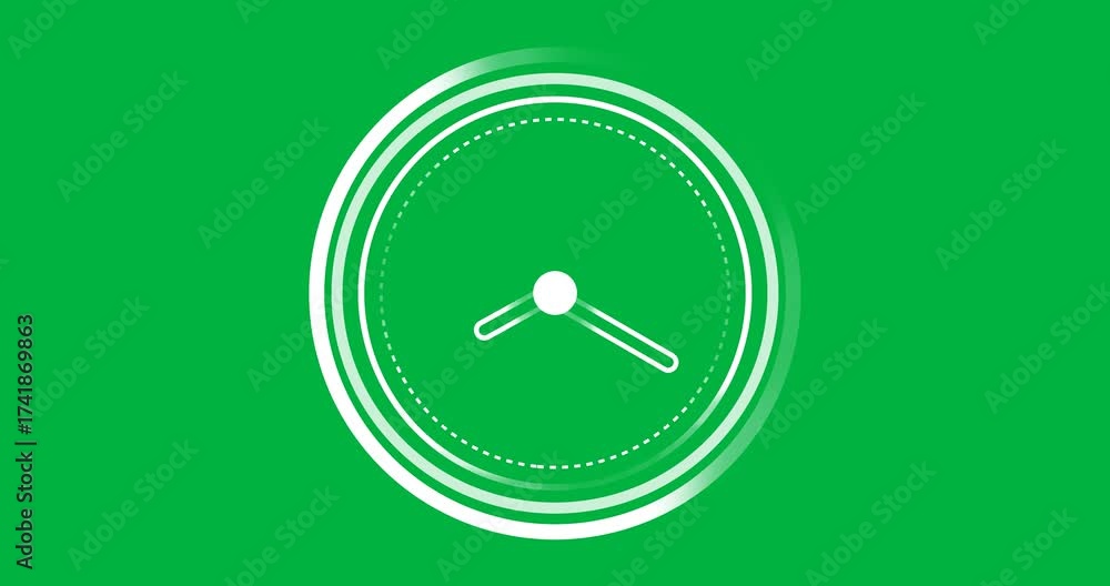 Wall mural animation of clock moving on transparent background