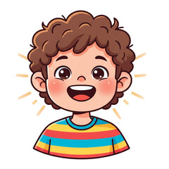 
Illustration of a child with a happy face, showing a wide smile and radiant cheeks. Isolated on a white background.
