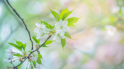 Spring Blossoms on Branch