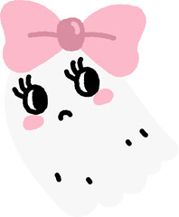Cute Halloween Ghost Cartoon Character