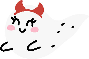 Cute Halloween Ghost Cartoon Character