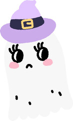 Cute Halloween Ghost Cartoon Character