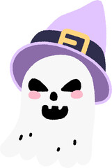 Cute Halloween Ghost Cartoon Character