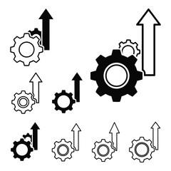 Black and white illustration of gear wheel for graphic design concept