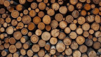 Log stack at a timber mill