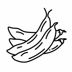 Green beans icon, fresh vegetable illustration