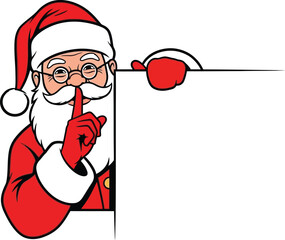 Santa claus shushing christmas holiday season secret santa vector editable vector