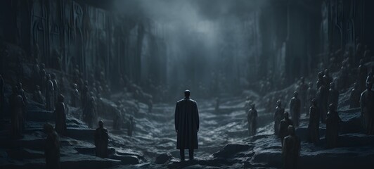 Tiny figures from life vampire ,generative AI