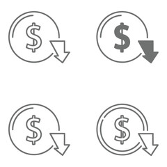 Abstract grey curved line on white background modern design element