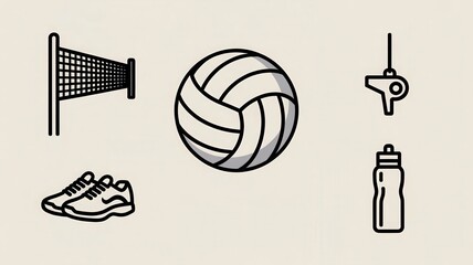 Get ready to serve up some fun with this awesome volleyball gear illustration, perfect for sports blogs, fitness campaigns and summer event promotions