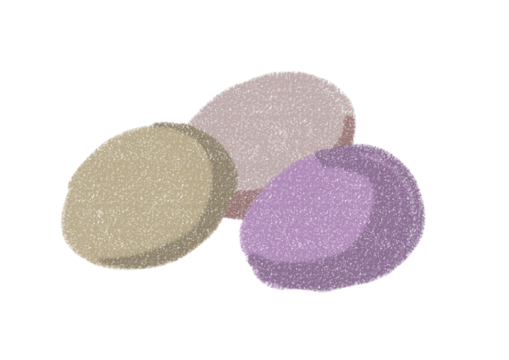 A stack of stones sketched with rough pencil strokes, isolated on transparent background, ideal as a design element.