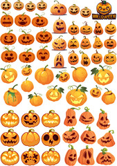 Fototapeta premium Set Pumpkin Halloween