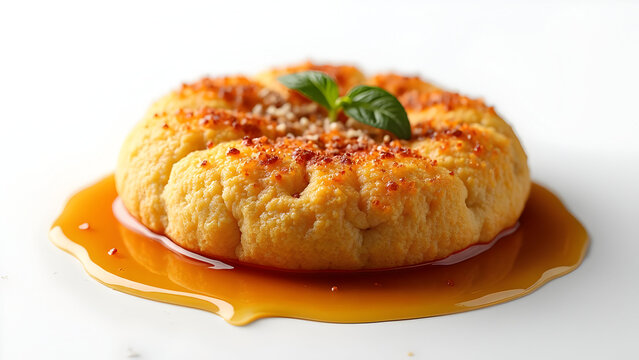 Extreme Close-up Highlighting Rough Semolina and Honey Saturation