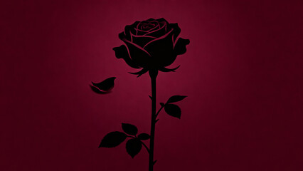 Wilting Black Rose Gothic Halloween Oxblood Romantic Minimalist Background Aesthetic