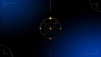 Celestial Tarot Moon Card Halloween Mystical Witchy Minimalist Blue-Black Background