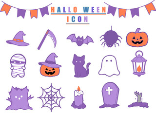 手書きハロウィンイラストアイコン