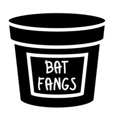 bat fangs jar glyph icon