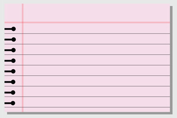 Realistic rule paper page of notebook. School sheet with lines and grid. Notepad for mathematics and letter and blank notepaper isolated on gray background eps10 art design lines, grid page notebook