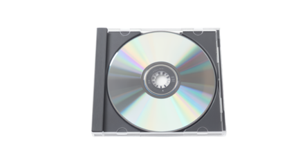 CD in Case Isolated on White Background, Shiny Disc