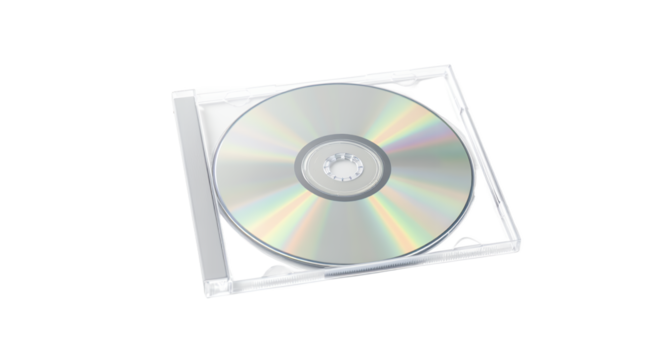 CD in Case on White Background