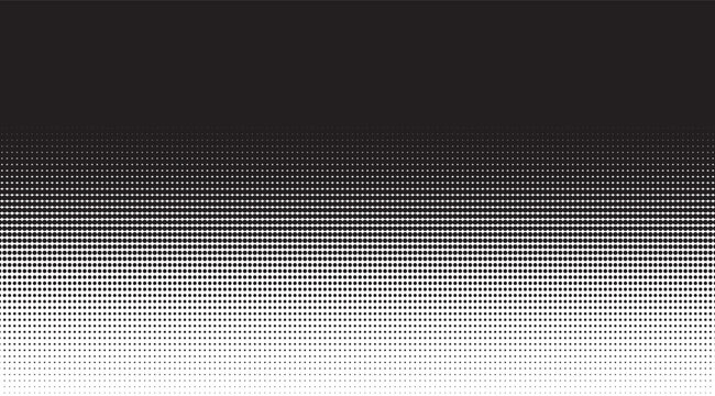 A stylish halftone gradient background featuring a transition from solid black at the top to pure white at the bottom, using a pattern of gradually diminishing black dots for a modern feel