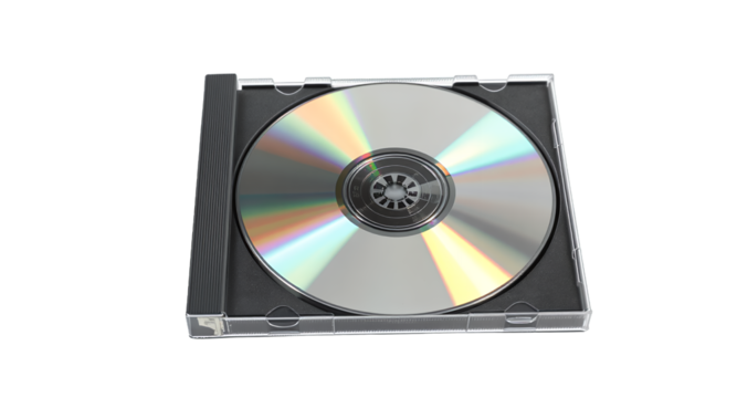CD in Jewel Case on White Background