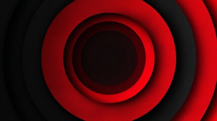 Artistic perspective on dynamic abstract shapes in red and black digital design