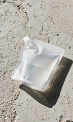 Pouch on Concrete Minimalist Still Life with Stark Shadow