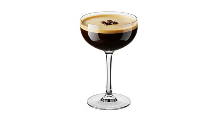 Espresso Martini Cocktail in Glass on White Background