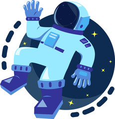 The astronaut waved hello