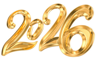 Happy New Year Number 2026 3d Render