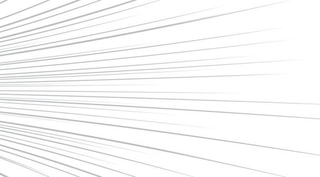 Abstract white background with dynamic gray lines radiating from a corner, creating a sense of speed and energy, perfect for modern designs and creative projects