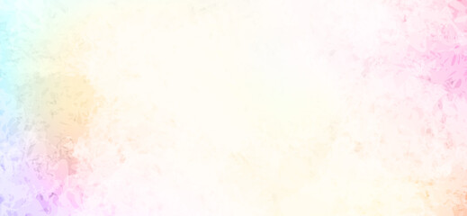 Delicate pastel tones blend in a softly textured backdrop, where subtle pink, blue, and yellow hues create an ethereal and dreamy watercolor effect with a gentle gradient