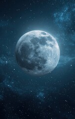 Obraz premium Premium Full Moon Night Sky with Celestial Elements Modern Cosmic Background for Millennial Marketing, Social Media, and Inspirational Content Campaigns