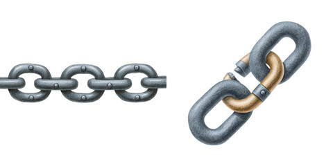 Obraz premium Chain links intertwined in a metallic design.