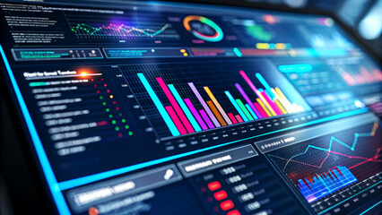 Fototapeta premium 2025 Business Trends Analyzing Data Dashboards in the Corporate Environment Insights on Future Strategies and Growth Opportunities from a Dynamic Viewpoint