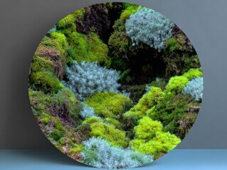 Modern Premium Biophilic Office Wall Art with Lush Greenery Mosaic for Eco-Centric Workspaces Inspiring Vitality and Wellbeing in Corporate Marketing Content