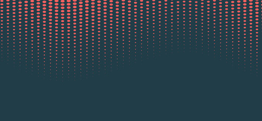 A gradient of coral pink dots diminishes into a dark teal backdrop, creating a subtle yet dynamic halftone pattern that provides a visually interesting textured surface