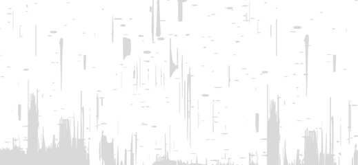 A textured abstract background features distressed, faded gray linear brush strokes and scattered dots on a solid white canvas, creating a minimalistic and gritty aesthetic