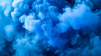 Eerie blue smoke explosion radiating from a central void, creating a mysterious, dynamic, and atmospheric abstract background.